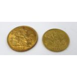 1908 Gold sovereign, together with 1913 half gold sovereign