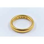 22ct Yellow gold wedding band, size L