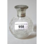 Birmingham silver topped clear and cut glass scent bottle, together with a quantity of various other