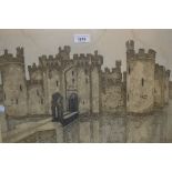 Valerie Thornton, signed colour print ' Bodiam Castle ', signed and dated '77, No. 143 of 250, 13.