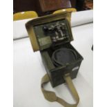 WWII field correspondence kit with morse code and lamp signalling in original tin and canvas case