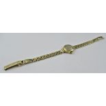 Ladies 9ct Gold cased Vertex wristwatch with 9ct gold bracelet, 15gms