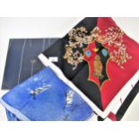 Mantero VIII scarf in original box, together with an unboxed blue silk handpainted scarf