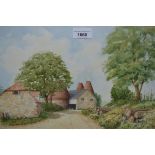 Roy Cooper, pair of watercolours, Trelowarren Creek and Ightham Oasts, 10.5ins x 14.5ins, gilt