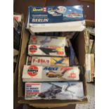 Ten large unmade model aircraft kits including Airfix, Heller etc