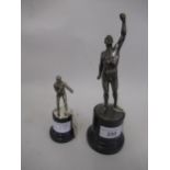 WMF silver plated trophy in the form of an athlete and another WMF trophy in form of a boxer