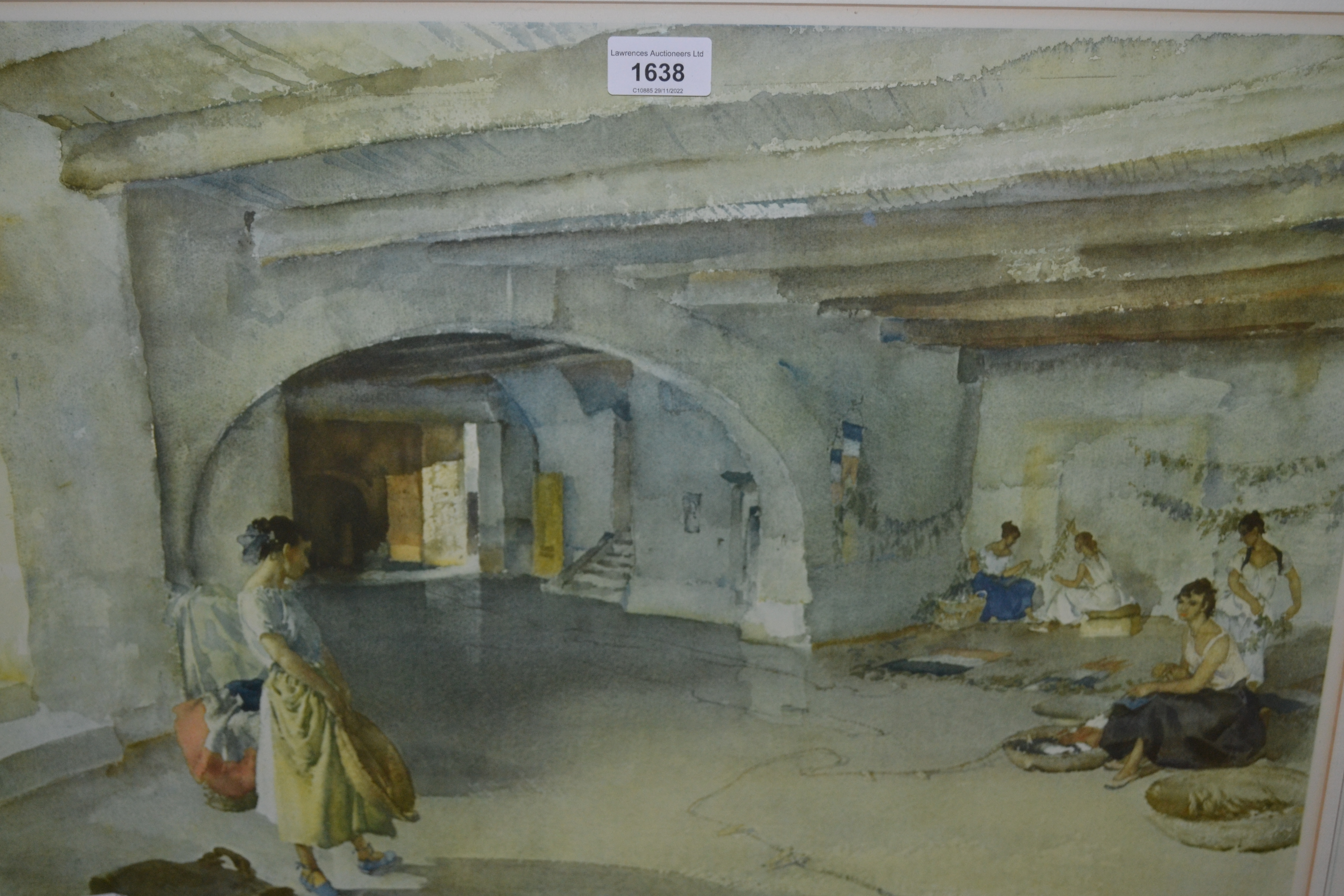 William Russell Flint, coloured print of young ladies in an interior, signed in pencil by the artist