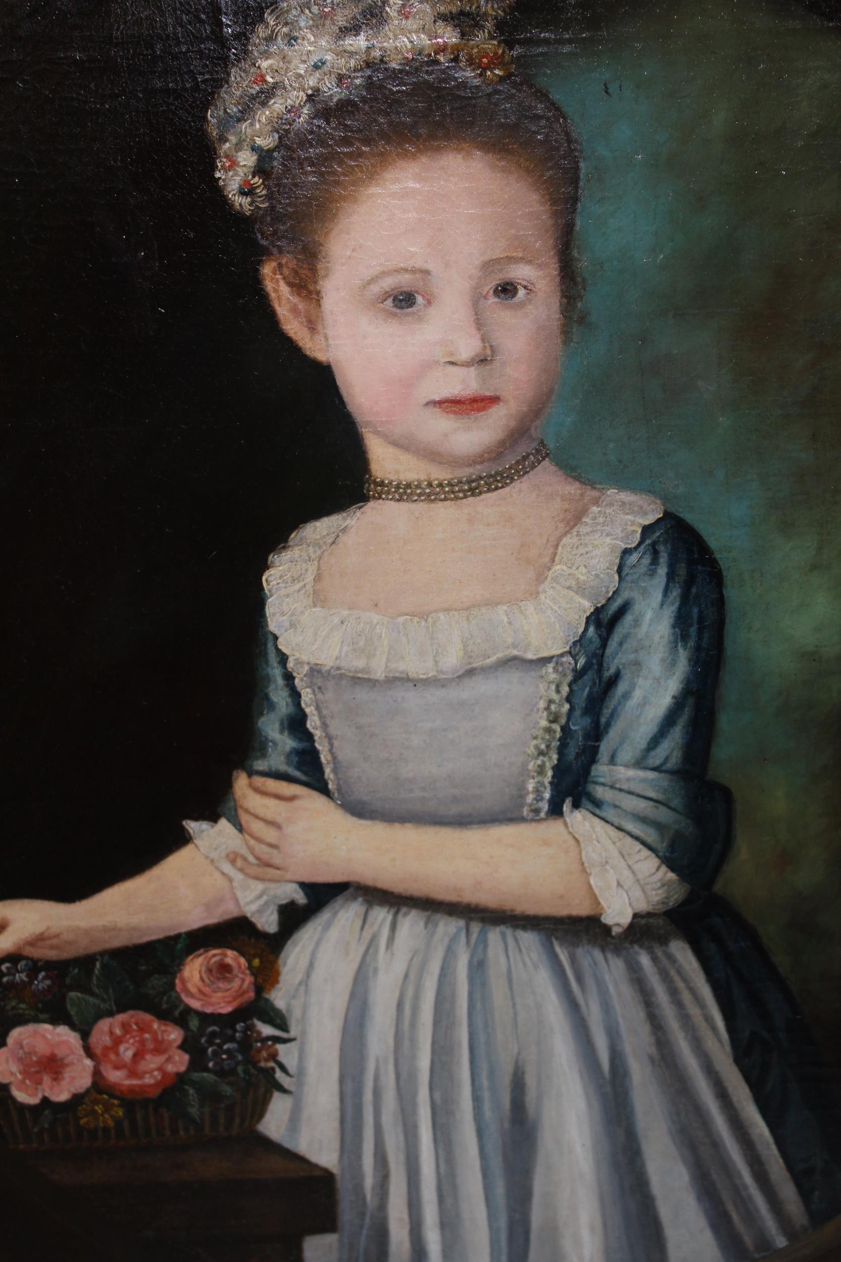 Early 19th Century English school, oil on canvas laid down on board, portrait of an unknown girl