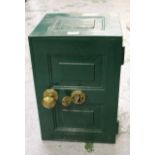 Small 19th Century cast iron safe by Coalbrookdale, with brass handle and lock plate, original
