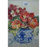 Ivor Hayes, watercolour, still life vase of flowers, signed and dated 1991, 13.5ins x 12ins, gilt