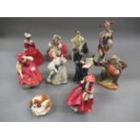 Collection of ten various Royal Doulton figures, including ' Jester ', ' Wizard ', and others