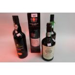 Taylor's 2009 bottled vintage port in original presentation box and four other bottles of port,