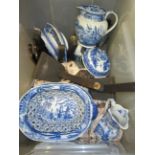 Miscellaneous items of 19th Century English blue and white transfer printed pottery