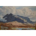 Cyril W. Edwards, monogrammed oil on canvas, mountain landscape, signed and inscribed verso ' Co.