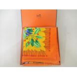 Hermes silk scarf ' Les Merises ', designed by Antoine de Jacquelot in 1992, 90cms square, in