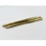 Dupont gold plated, ball-point and fountain pen set with 18ct gold nibs