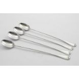 A SET OF FOUR LATE VICTORIAN SUNDAE SPOONS (or extra long dessert spoons), Hanoverian pattern, by