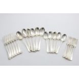 AN EDWARD VIII / GEORGE VI PART CANTEEN OF HANOVERIAN (RATTAIL) PATTERN FLATWARE:- Six table spoons,