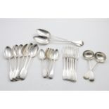 FIDDLE PATTERN FLATWARE:- A set of six George IV table spoons and six table forks, crested, by