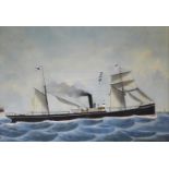 NEAPOLITAN SCHOOL (?), Circa 1900 THE STEAM YACHT `THORNYCROFT` Signed indistinctly (A Luffoz?),