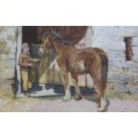 JAMES SMITH MORLAND (1846-1921) BOY WITH A PONY Signed and dated 1893, watercolour and bodycolour 31