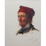 JAMES HAYLLAR (1829-1920) STUDY OF AN OLD MAN Signed and dated June 1884, oil on paper, vignette