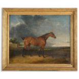 ATTRIBUTED TO JOHN FERNELEY (1782-1860) A BAY HUNTER Oil on canvas 60 x 75cm. ++ Some paint