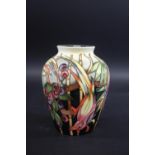 MOORCROFT TRIAL VASE in the Fruit Thief design, designed by Emma Bossons and dated 4-2-02. Marked,