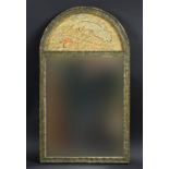ROWLEY GALLERY ARTS & CRAFTS MIRROR an unusual arched top mirror with a marble effect coloured