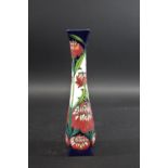 MOORCROFT LIMITED EDITION VASE - FLORIAN TWIST a large slender vase painted with flowers on a
