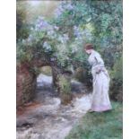 ARTHUR HOPKINS, RWS (1848-1930) BY THE MILL STREAM, SPRING Signed, watercolour 44.5 x 34.5cm. ++