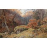 WILLIAM J. CORAH (Fl.1883-1917) AUTUMN GOLD Signed and dated 1887; also signed, inscribed and