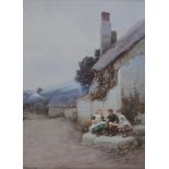 JOHN WHITE (1851-1933) SHARE AND SHARE ALIKE, BRANSCOMBE, DEVON Signed, watercolour and bodycolour