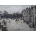 ALBERT LUDOVICI Junior (1852-1932) PLACE DE LA CONCORDE, PARIS Signed, watercolour and black