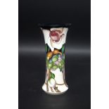 MOORCROFT VASE - ELIZABETH a slender vase in the Elizabeth design, designed by Emma Bossons and