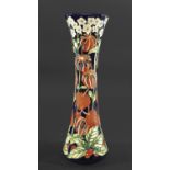 LARGE LIMITED EDITION MOORCROFT VASE - XMAS LANTERNS a large tapering shaped vase painted with