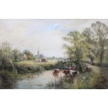 HENRY JOHN KINNAIRD (1861-1929) VIEW NEAR SALISBURY Signed, inscribed with title, watercolour and