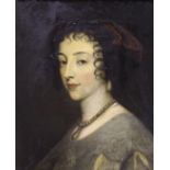 AFTER SIR ANTHONY VAN DYCK (1599-1641) PORTRAIT OF QUEEN HENRIETTA MARIA Bust length, wearing a