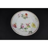 SWANSEA PORCELAIN BOTANICAL DISH the dish brightly painted with sprays of flowers and leaves, with a