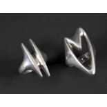 TWO GEORG JENSEN SILVER RINGS including Model No 89, of abstract form and designed by Henning