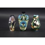 MOORCROFT VASES - WILLIAM MORRIS including a small vase in the Coal Tits design, produced for the