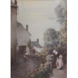 JOHN WHITE (1851-1933) TEMPLE BAR, CLOVELLY, NORTH DEVON Signed, watercolour and bodycolour 36 x