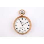 A 9CT GOLD OPEN FACED POCKET WATCH the white enamel dial signed Limitt, Bennett, Crewkerne, with