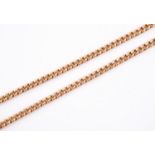 A 9CT GOLD CURB LINK WATCH CHAIN each link stamped 9 375, 42.5cm long, 36.9 grams