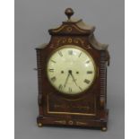 A MID 19TH CENTURY BRASS INLAID BRACKET CLOCK, the 8" dial signed 'William Coxhead, Market Place,