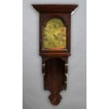 A LATE 18TH CENTURY OAK CASED WALL CLOCK, the 6" brass dial marked Daniel Gill, Rye, on a brass
