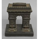 A 19TH CENTURY FRENCH BRONZE OF THE ARC DE TRIOMPHE, cast and patinated, designed by Jean Chalgrin