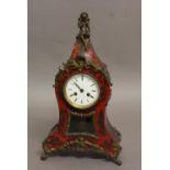 A FRENCH BOULLE MANTEL CLOCK, 19th century, the 3 1/2" enamelled dial signed Vieyres & Repingon A