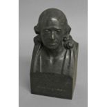 SAMUEL JOSEPH (1791-1850), a cast and patinated bronze bust of John Flaxman, with shoulder length