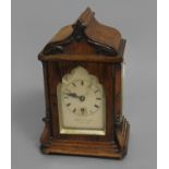 A REGENCY ROSEWOOD CASED LIBRARY CLOCK BY WALES AND McCULLOCH, the silvered dial with black